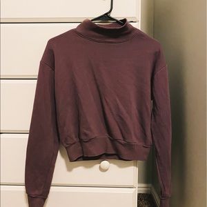 purple turtleneck sweater